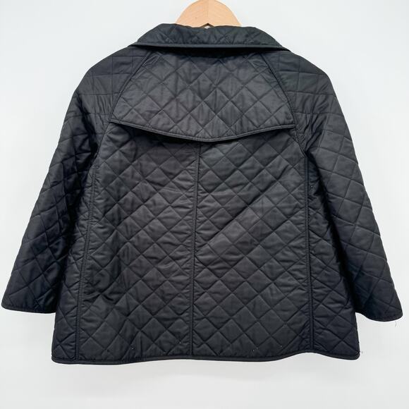 Burberry Coat Black Sz M Quilted Puffer Winter Plaid Jacket Check Brit Light - Picture 15 of 16
